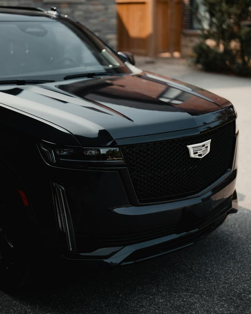 Cadillac Escalade grille and headlight detail